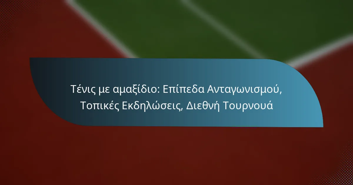 Τένις με αμαξίδιο: Επίπεδα Ανταγωνισμού, Τοπικές Εκδηλώσεις, Διεθνή Τουρνουά