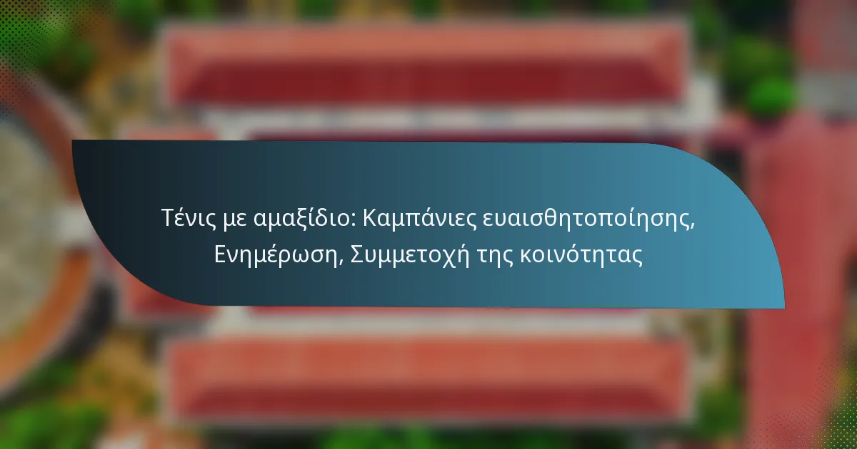 Τένις με αμαξίδιο: Καμπάνιες ευαισθητοποίησης, Ενημέρωση, Συμμετοχή της κοινότητας
