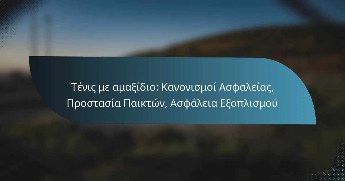 Τένις με αμαξίδιο: Κανονισμοί Ασφαλείας, Προστασία Παικτών, Ασφάλεια Εξοπλισμού