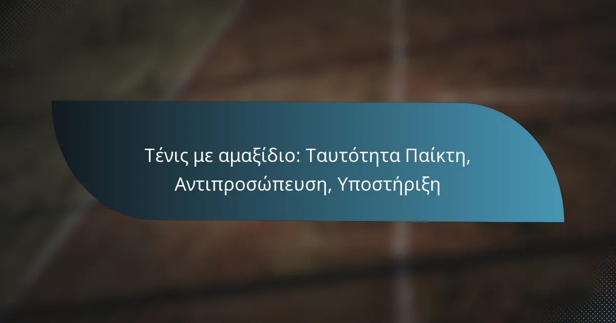 Τένις με αμαξίδιο: Ταυτότητα Παίκτη, Αντιπροσώπευση, Υποστήριξη