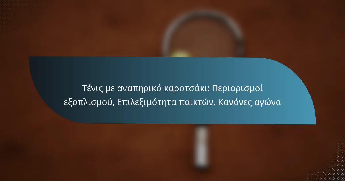 Τένις με αναπηρικό καροτσάκι: Περιορισμοί εξοπλισμού, Επιλεξιμότητα παικτών, Κανόνες αγώνα