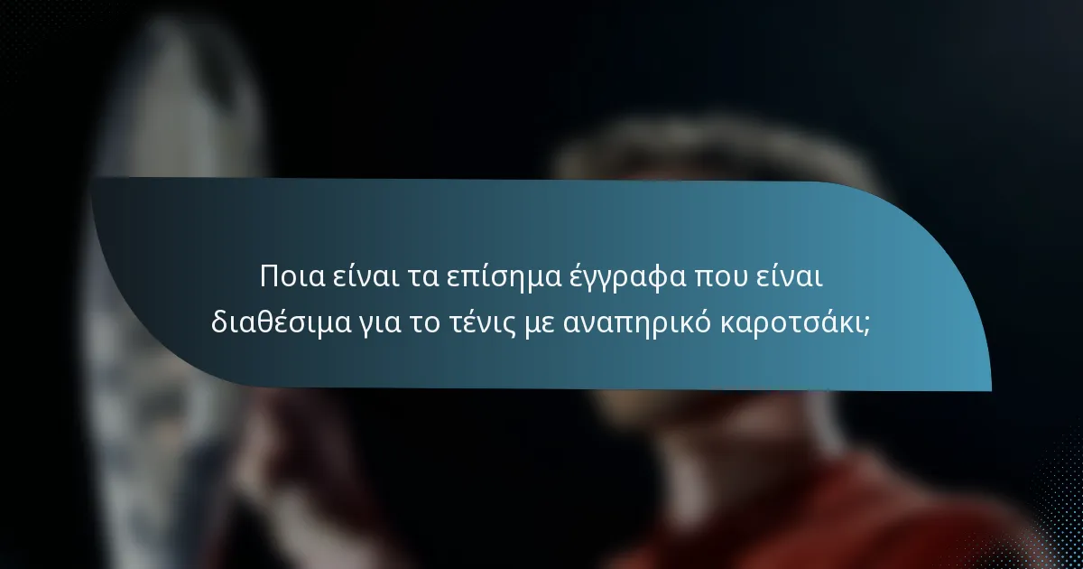 Ποια είναι τα επίσημα έγγραφα που είναι διαθέσιμα για το τένις με αναπηρικό καροτσάκι;
