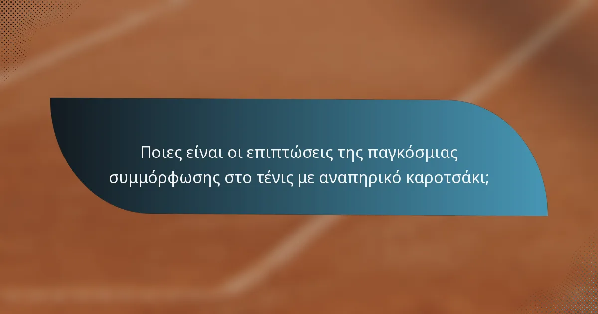 Ποιες είναι οι επιπτώσεις της παγκόσμιας συμμόρφωσης στο τένις με αναπηρικό καροτσάκι;