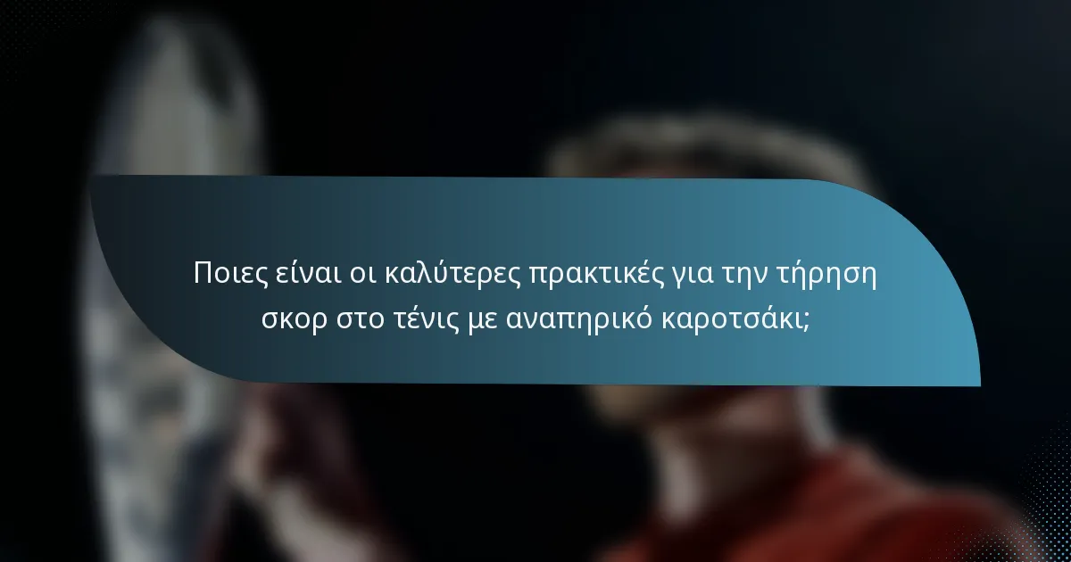 Ποιες είναι οι καλύτερες πρακτικές για την τήρηση σκορ στο τένις με αναπηρικό καροτσάκι;