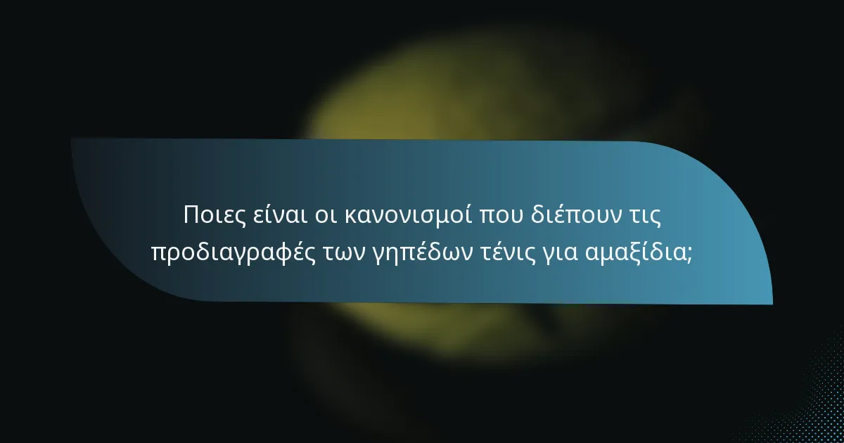 Ποιες είναι οι κανονισμοί που διέπουν τις προδιαγραφές των γηπέδων τένις για αμαξίδια;