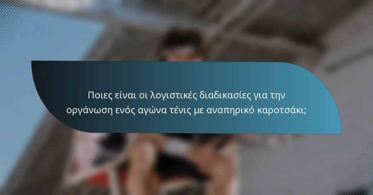 Ποιες είναι οι λογιστικές διαδικασίες για την οργάνωση ενός αγώνα τένις με αναπηρικό καροτσάκι;