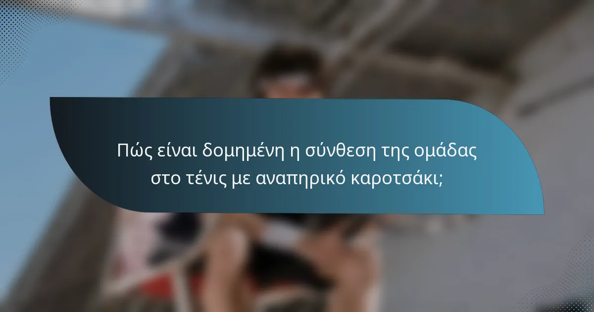 Πώς είναι δομημένη η σύνθεση της ομάδας στο τένις με αναπηρικό καροτσάκι;